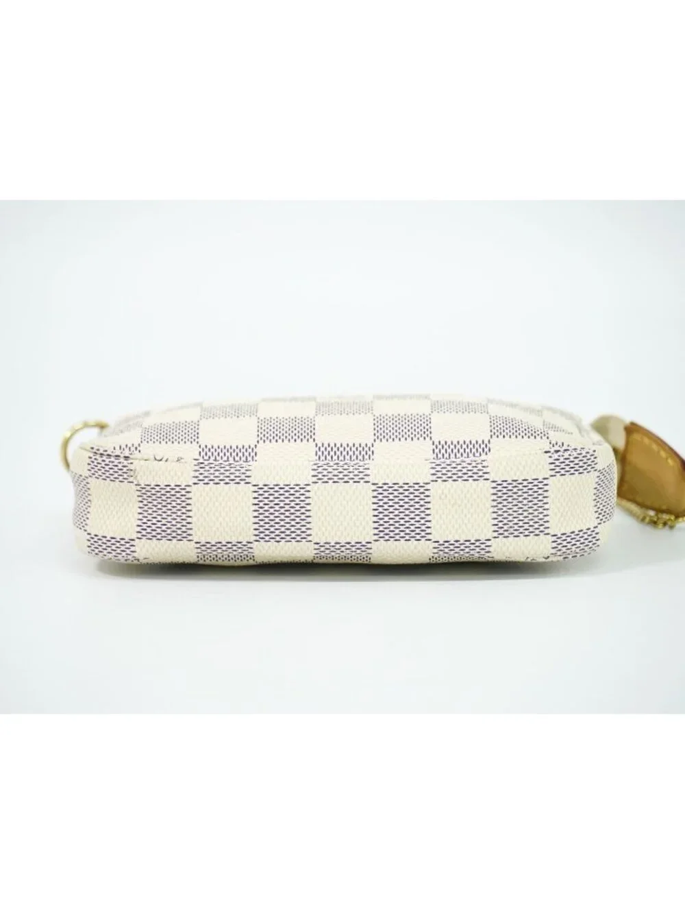 Louis Vuitton LV Mini Pochette Accessoires Damier Azur Handbag Pouch White Gray